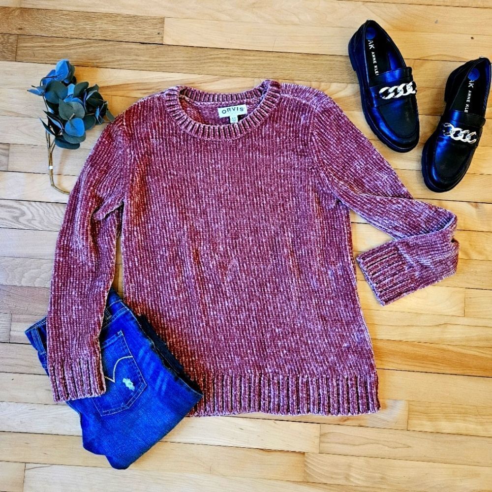 Orvis Velour Thick Purple Sweater